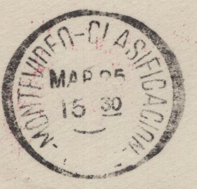 143490 1932 AIRMAIL LIVERPOOL TO MONTEVIDEO, URUGUAY VIA GRAF ZEPPELIN WITH KGV 1s (SG429).