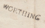 143499 1829 PART WRAPPER WORTHING, SUSSEX TO HORSHAM WITH 'WORTHING' STRAIGHT LINE HANDSTAMP (SX1311).