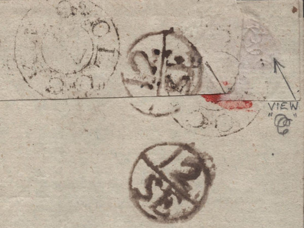 143501 1785 MAIL USED IN LONDON WITH 'PENNY POST NOT PAID/W' CIRCULAR HANDSTAMP APPLIED IN WESTMINSTER OFFICE ON LETTERS TRANSFERRED FROM THE GENERAL POST TO THE LONDON PENNY POST (L394).