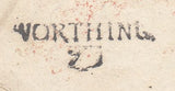 143502 1828 FREE MAIL WORTHING, SUSSEX TO LONDON WITH 'WORTHING/77' MILEAGE MARK (SX ???).