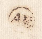 143503 1758 MAIL LONDON TO NEWCASTLE UPON TYNE WITH 'AE' LONDON RECEIVER'S HANDSTAMP.