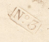 143504 1824 MAIL BURWASH, SUSSEX TO LONDON WITH 'LAMBERHURST/Penny Post' HANDSTAMP IN BLUE AND BOXED  'NO.3' IN BLUE.