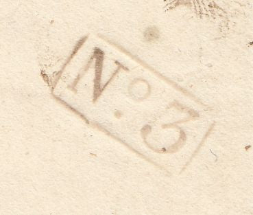 143504 1824 MAIL BURWASH, SUSSEX TO LONDON WITH 'LAMBERHURST/Penny Post' HANDSTAMP IN BLUE AND BOXED  'NO.3' IN BLUE.