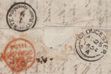 143517 1854 REGISTERED MAIL GLOUCESTER TO TRIESTE 2d BLUE PL.4 (TH MAJOR RE-ENTRY (SPEC F1g) AND 1s EMBOSSED (SG55)..