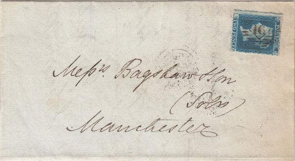 143520 1854 MAIL LONDON TO MANCHESTER 2d BLUE PL.4 (SG19) (TF) IN STATE 2 (SPEC F1h).