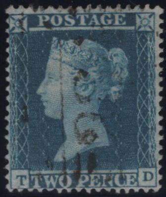 143524 1854 2d BLUE PL.4 S.C.16 (SG19)(TD) STATE 1, FINE TO VERY FINE USED.