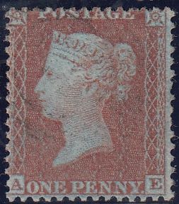 143538 1855 DIE 2 1d PL.21 S.C.14 (SG24) GOOD TO FINE USED.