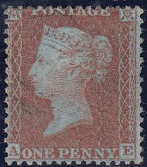 143538 1855 DIE 2 1d PL.21 S.C.14 (SG24) GOOD TO FINE USED.