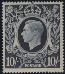 143543 1939 10s DARK BLUE (SG478) UNMOUNTED SINGLE VARIETY 'RETOUCHED MEDALLION' (SPEC Q32c).