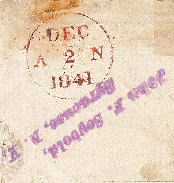 143552 1841 MAIL EDINBURGH TO NEW YORK STRIP OF SIX 1840 2d BLUE PL.1 (SG5).