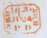 143554  1840 WRAPPER USED IN LONDON FINE TO VERY FINE 2d BLUE PL.1 (SG5)(JI).