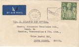 143556 1945 AIRMAIL LONDON TO PORTO ALEGRE KGVI 2/6 YELLOW-GREEN (SG476b).