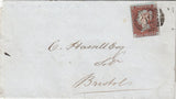 143559 1845 MAIL LONDON TO BRISTOL 1d (SG8) PL.57 FINE USED.
