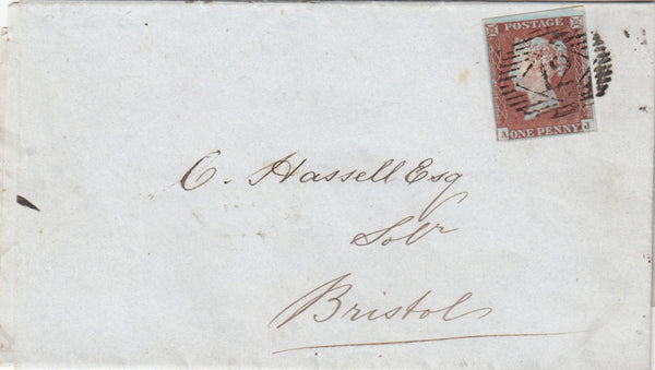 143559 1845 MAIL LONDON TO BRISTOL 1d (SG8) PL.57 FINE USED.