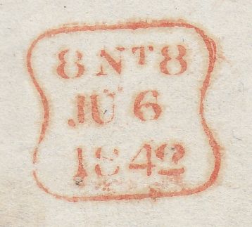143562 1842 MAIL USED WITHIN LONDON 2d BLUE (SG14) 'T.P/Strand.B' HANDSTAMP (L505).
