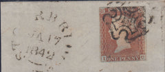 143564 1842 PIECE 1d PLATE ELEVEN (SG7)(IC).