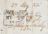 143567 1841 MAIL FOCHABERS MORAYSHIRE, SCOTLAND, TO BALLINDALLOCH 1d PLATE TEN STATE 2 (SG7 SPEC AS71)(BD) FINE USED.