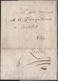 143568 1662 MAIL DUBLIN TO LONDON WITH FINE TO VERY FINE BISHOP MARK.