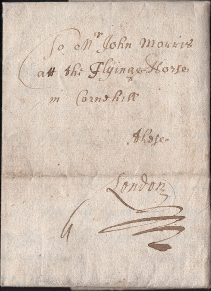 143568 1662 MAIL DUBLIN TO LONDON WITH FINE TO VERY FINE BISHOP MARK.