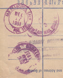 143591 1951 REGISTERED AIRMAIL LONDON TO CALIFORNIA, U.S.A. SELECTION OF STAMPS INCLUDING 2/6 YELLOW-GREEN (SG476b).