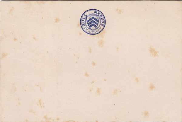 143596 1876 MERTON COLLEGE, OXFORD ½d ULTRAMARINE EMBOSSED POSTCARD, 4½" X 3".