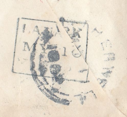 143602 1852 1D ARCHER PL.98 EXPERIMENTAL PERFORATION (SG16b) ON COVER USED IN SCOTLAND.