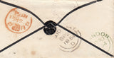143614 1854 MOURNING ENVELOPE BRANDON, SUFFOLK TO BRIDPORT 1d (SG17) PL.155 MISPLACED SHEET FEED, 'HILBOROUGH' UDC.