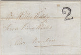 143617 1848 MAIL AUDLEM, CHESHIRE TO RUABON, DENBIGH POSTED, UNPAID '2' UNIFORM PENNY POST HANDSTAMP OF NANTWICH.