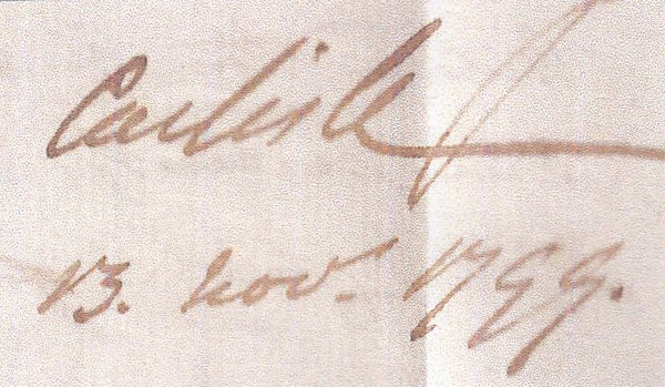143618 1799 MAIL CARLISLE, CUMBERLAND TO PENRITH WITH 'CARLISLE' HANDSTAMP (CU128).