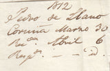 143621 1812 MAIL CORUNNA, SPAIN TO LONDON 'SHIP LETTER/CROWN/PLYMOUTH' HANDSTAMP (Tab S.5).