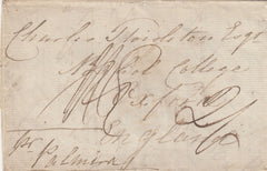 143623 1827 MAIL INDIA TO BALLIOL COLLEGE, OXFORD WITH BOXED 'INDIA LETTER/DOVER' HANDSTAMP.