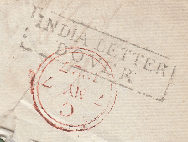 143623 1827 MAIL INDIA TO BALLIOL COLLEGE, OXFORD WITH BOXED 'INDIA LETTER/DOVER' HANDSTAMP.