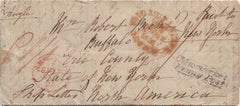 143624 1836 MAIL NEWMARKET, SUFFOLK TO NEW YORK, NORTH AMERICA WITH 'Newmarket/Penny Post' HANDSTAMP (SK286).