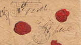 143628 1866 REGISTERED MAIL LONDON TO BORDEAUX 4d (SG94) 1d PL.92 (SG43) X 4.
