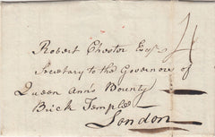 143633 1782 MAIL HOLYHEAD, ANGLESEA TO LONDON WITH 'BANGOR' HANDSTAMP (W184).