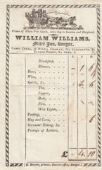 143636  CIRCA 1821 COACHING INN RECEIPT 'Mitre Inn Bangor'.