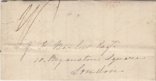 143650 1835 MAIL FROM FRIARS SCHOOL IN BANGOR TO LONDON.