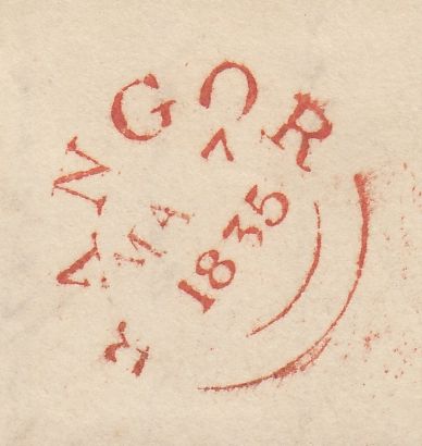 143650 1835 MAIL FROM FRIARS SCHOOL IN BANGOR TO LONDON.