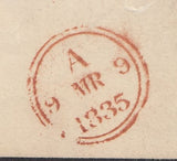 143650 1835 MAIL FROM FRIARS SCHOOL IN BANGOR TO LONDON.