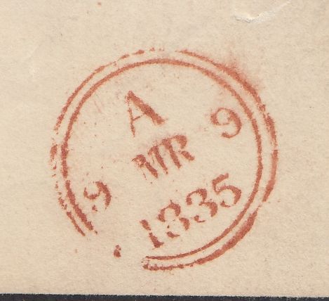 143650 1835 MAIL FROM FRIARS SCHOOL IN BANGOR TO LONDON.