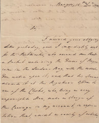 143661 1795 LETTER ONLY FROM THE BISHOP OF BANGOR EXONERATING THE BANGOR POST OFFICE ABOUT AN APPARENT MISLAID PACKAGE.