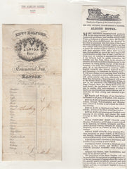 143667 1831 COACHING INN RECEIPT 'ALBION HOTEL AND COMMERCIAL INN, BANGOR'.
