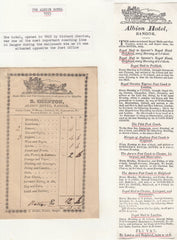 143669 1825 COACHING INN RECEIPT 'R. SHENTON, ALBION HOTEL, BANGOR'.