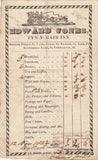 143670 1822 COACHING INN RECEIPT 'EDWARD JONES, TYN-Y-MAES INN'.