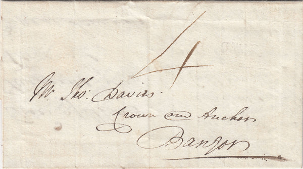 143671 1817 COACHING INN RECEIPT 'T. DAVIES, CROWN AND ANCHOR INN, BANGOR'.