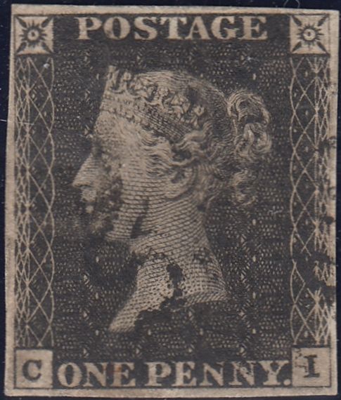 143675 1841 1d PLATE ELEVEN MATCHED PAIR 1d GREY-BLACK (SG3) 1d RED (SG7) LETTERED CI.