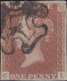 143675 1841 1d PLATE ELEVEN MATCHED PAIR 1d GREY-BLACK (SG3) 1d RED (SG7) LETTERED CI.