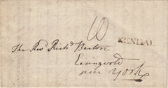 143676 1791 MAIL KENDAL, WESTMORLAND TO YORK 'KENDAL' HANDSTAMP (WE185).