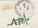 143686 1911 FIRST OFFICIAL U.K. AERIAL POST LONDON ENVELOPE IN BRIGHT GREEN TO RICKMANSWORTH, HERTS.