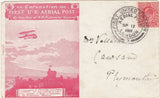 143687 1911 FIRST OFFICIAL U.K. AERIAL POST LONDON ENVELOPE IN SCARLET TO PLYMOUTH.